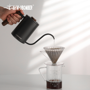 ✅ Bomber Pour-Over Pot, Planet Pour-Over Coffee Pot, Solid Wood Handle, Stainless Steel Spout