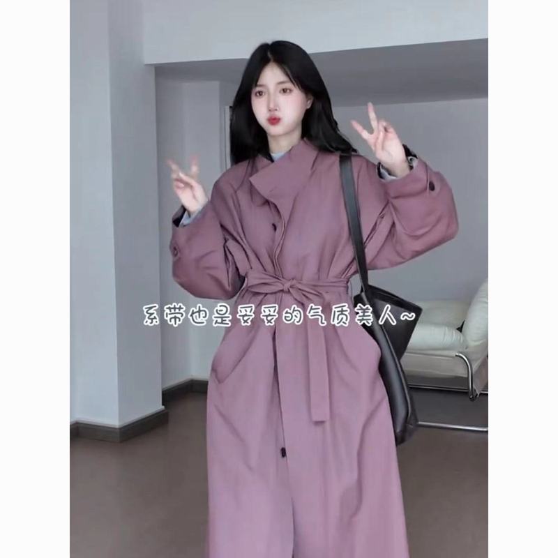 早秋法式漂亮洋气减龄别致又又飒超好看长款风衣外套女|undefined