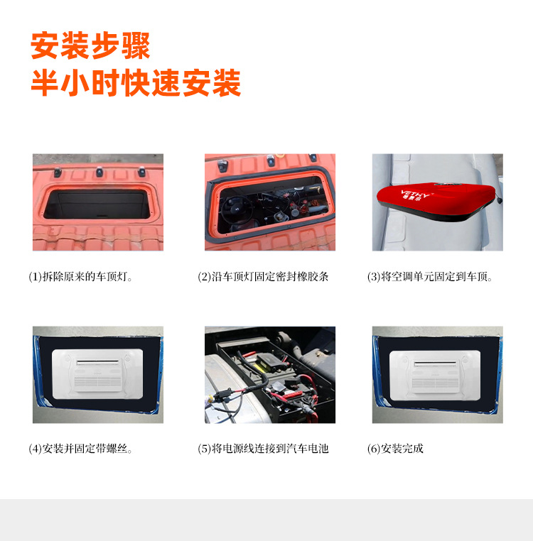 The Cross-Border Hit Product Vm5000 Truck Parking Air Conditioner, a Roof-Mounted All-In-One Unit, Is Specifically Designed for Heavy-Duty Trucks