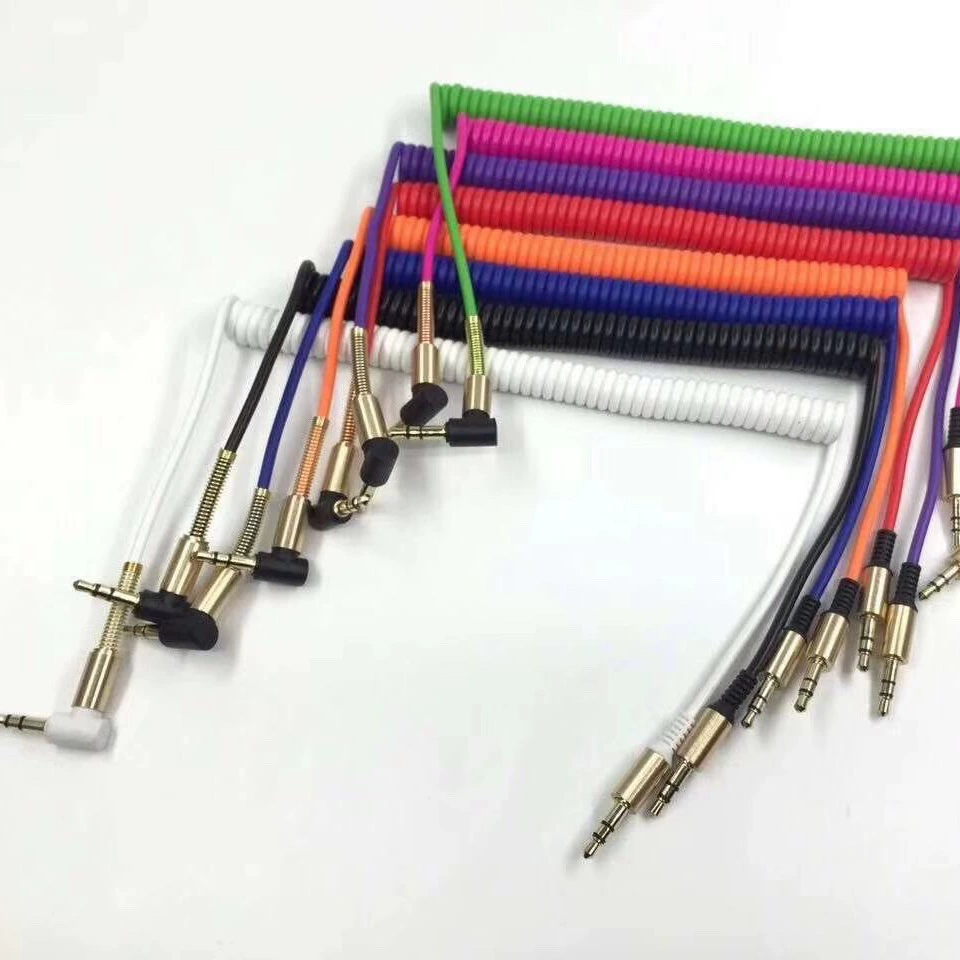 3,5 Пружинная линия 3,5 мм Аудио Колено Линия Мужской-Мужской Телескопическая Аудио Линия Автомобильная Линия