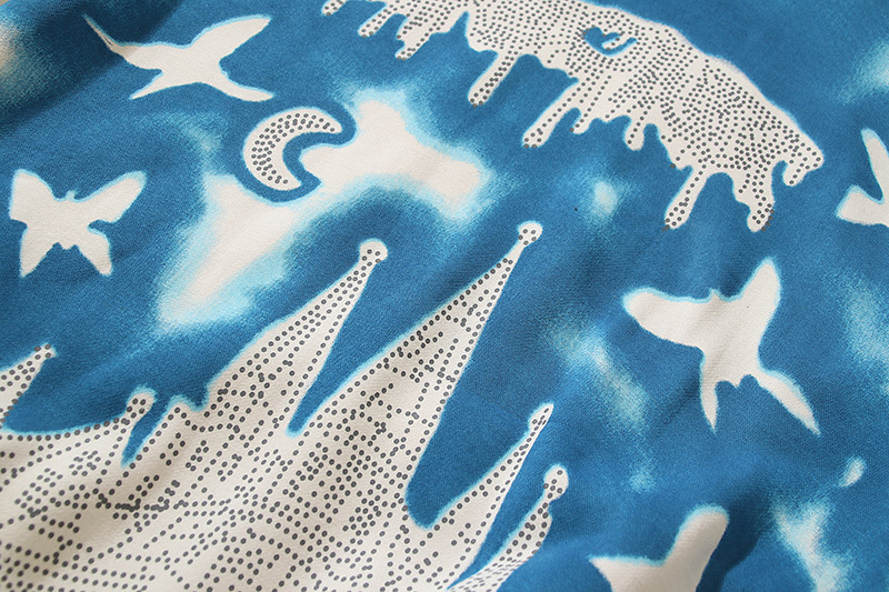 Saf pamuklu ceket çamur boyalı Sky City baskısı Amerikan ana cadde kapüşonlu_voghion.com