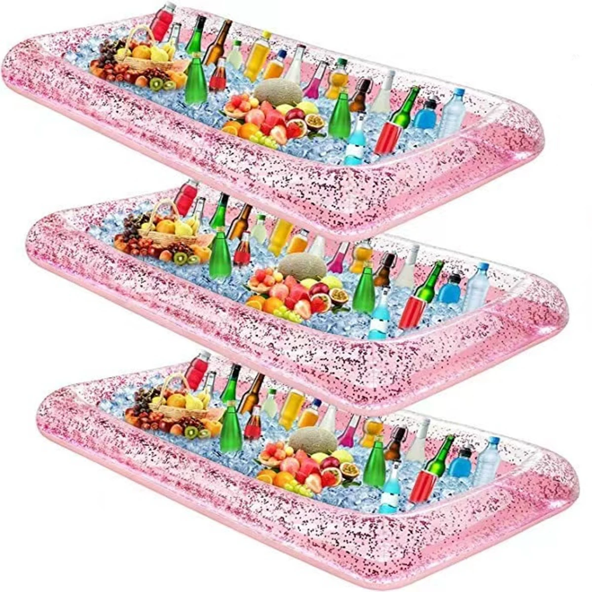 Надувной ледяной контейнер для напитков и еды с пайетками для вечеринок на открытом воздухе, с трансграничной маркировкой Amazon