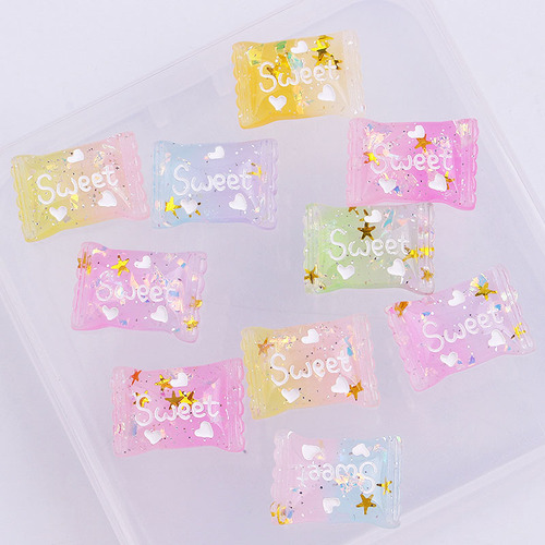 New resin glitter mini sweet candy box DIY cream mobile phone ear hair accessories key chain pendant