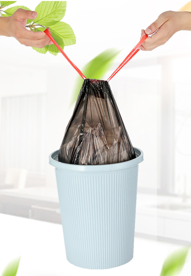 家用加厚抽绳彩色垃圾袋手提自动收口一次性厨房垃圾袋塑料袋详情14