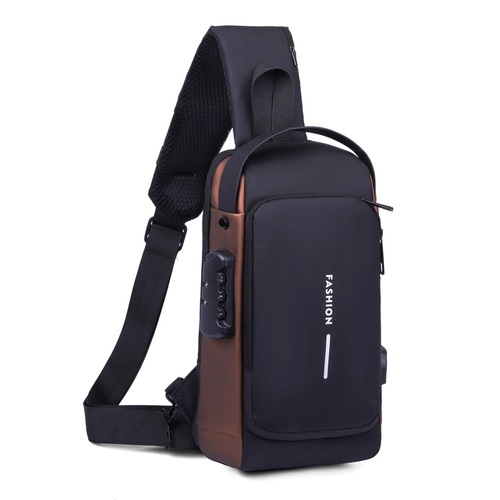 Fashion Multifunctional Password Lock Crossbody Bag Anti-Theft Outdoor Casual Unisex Single Shoulder Motorcyclist Bag