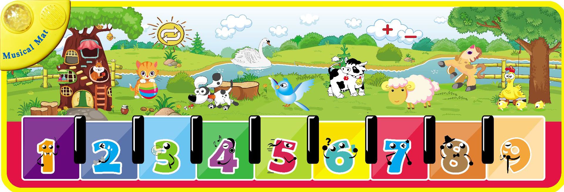 跨境新品儿童玩具音乐毯动物钢琴乐器认知婴儿玩具 新灯光模具