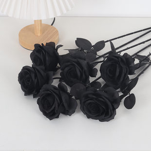 Gothic Simulation Black Rose Flower Hall Halloween DIY dressing black series flowers fake flowers