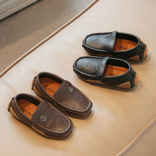 British style casual children's beanie shoes hollow breathable boys' small leather shoes  summer new hole shoes for children