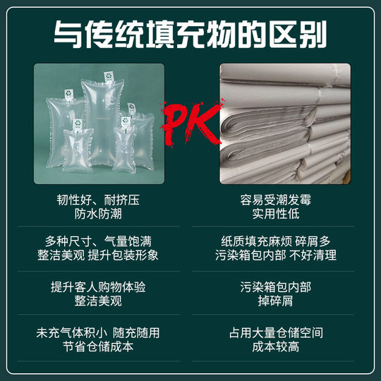 Inflatable bag filling bag e-commerce express packaging anti-extrusion vacuum bag gap filling bag shoes empty bubble bag