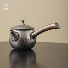 日式粗陶复古茶壶沏茶功夫茶具泡茶器创意复古手抓单人茶壶家用