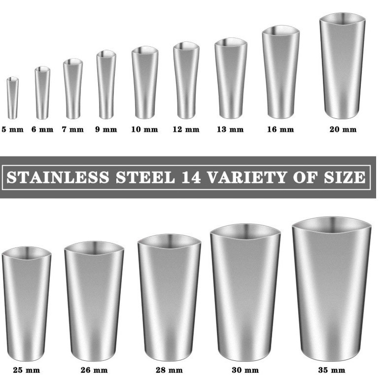 跨境不锈钢胶嘴14件套打胶玻璃胶枪胶嘴鸭嘴型胶嘴结构胶门窗尖嘴