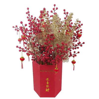 义乌照屏仿真花厂批发仿真水果发财果吉祥果各种规格的仿真冬青果