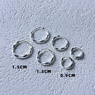 S925 silver twist earrings suitable for girls daily wear cross-border classic style earrings versatile silver ring