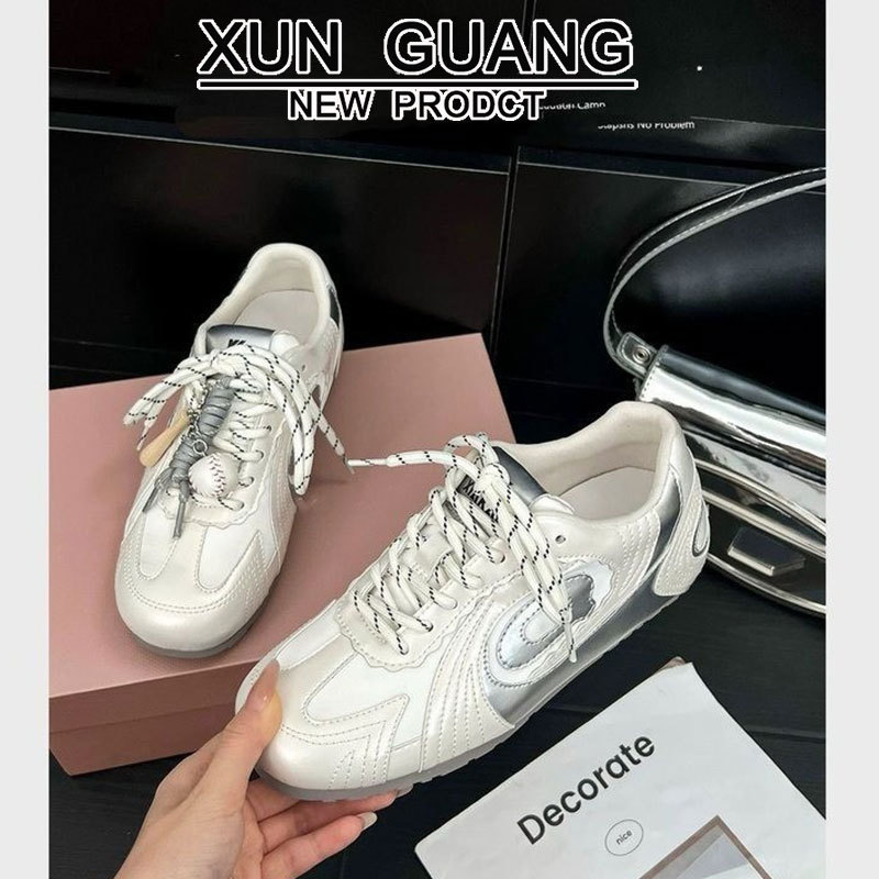 真皮复古百搭德训鞋女款2025秋季新款透气软底休闲运动赛车阿甘鞋|undefined