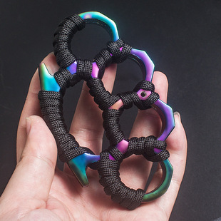 Classic Finger Tiger Thickeneded Rope Four-finger Buckle Self-defense Finger Fist Car-mounted Window-breaking Escape Hand Support Zinc Alloy