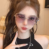 Sunglasses, metal fashionable glasses suitable for photo sessions, internet celebrity