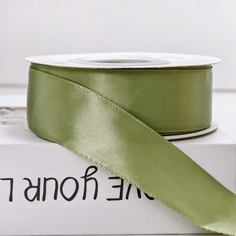 Cinta de pastel de 2,5 cm cinta de decoración de boda al por mayor rosa hecha a mano arco de bricolaje flor cinta de satén