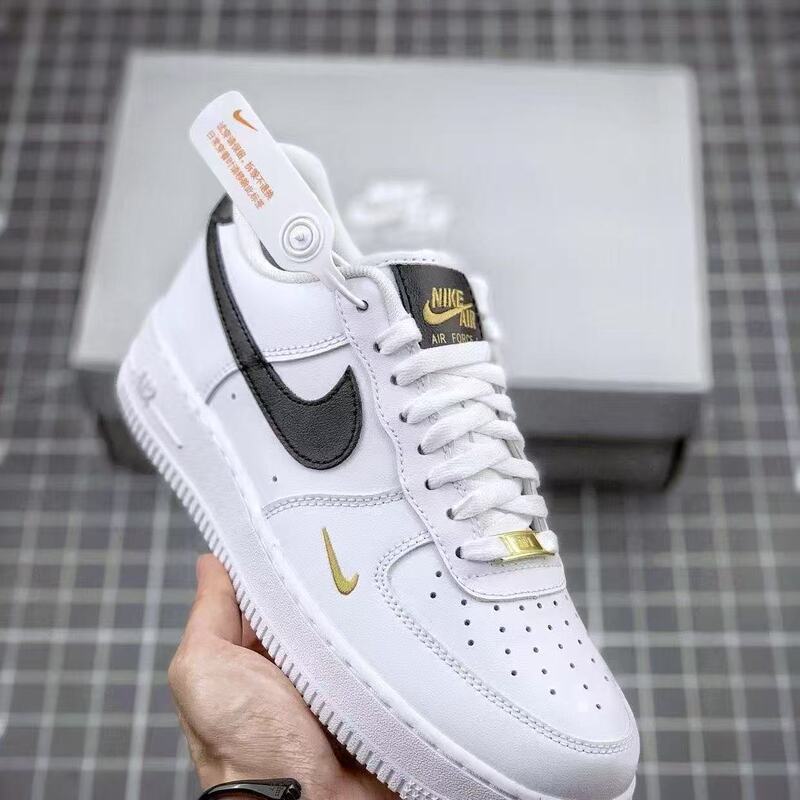 [Factory Direct Sales] Af1 Air Force White Black Gold Hook Low-Top Casual Sports Shoes Student Trendy Shoes Korean Style Sneakers