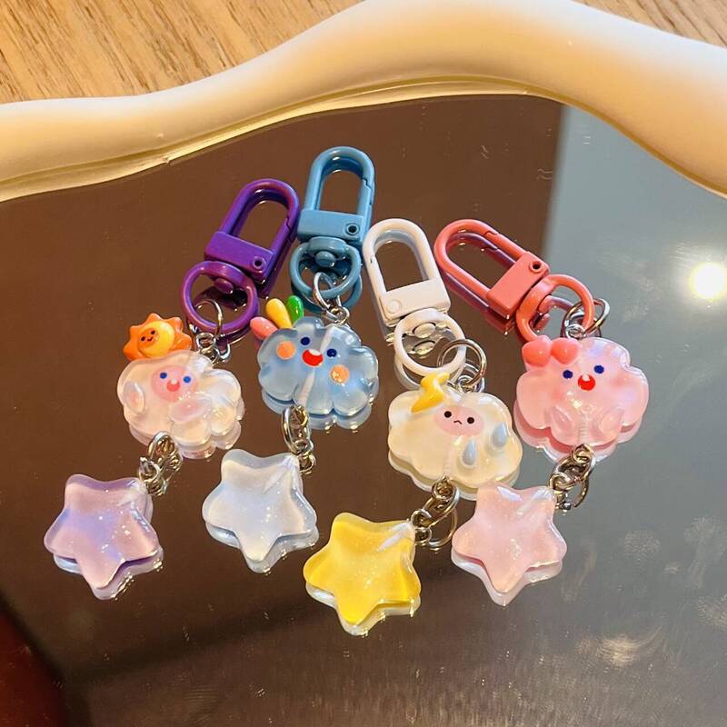 New Cloud Star Mobile Phone Rope Creative Cute School Bag Pendant Student Niche Resin Accessories Hanging Chain Mobile Phone Chain