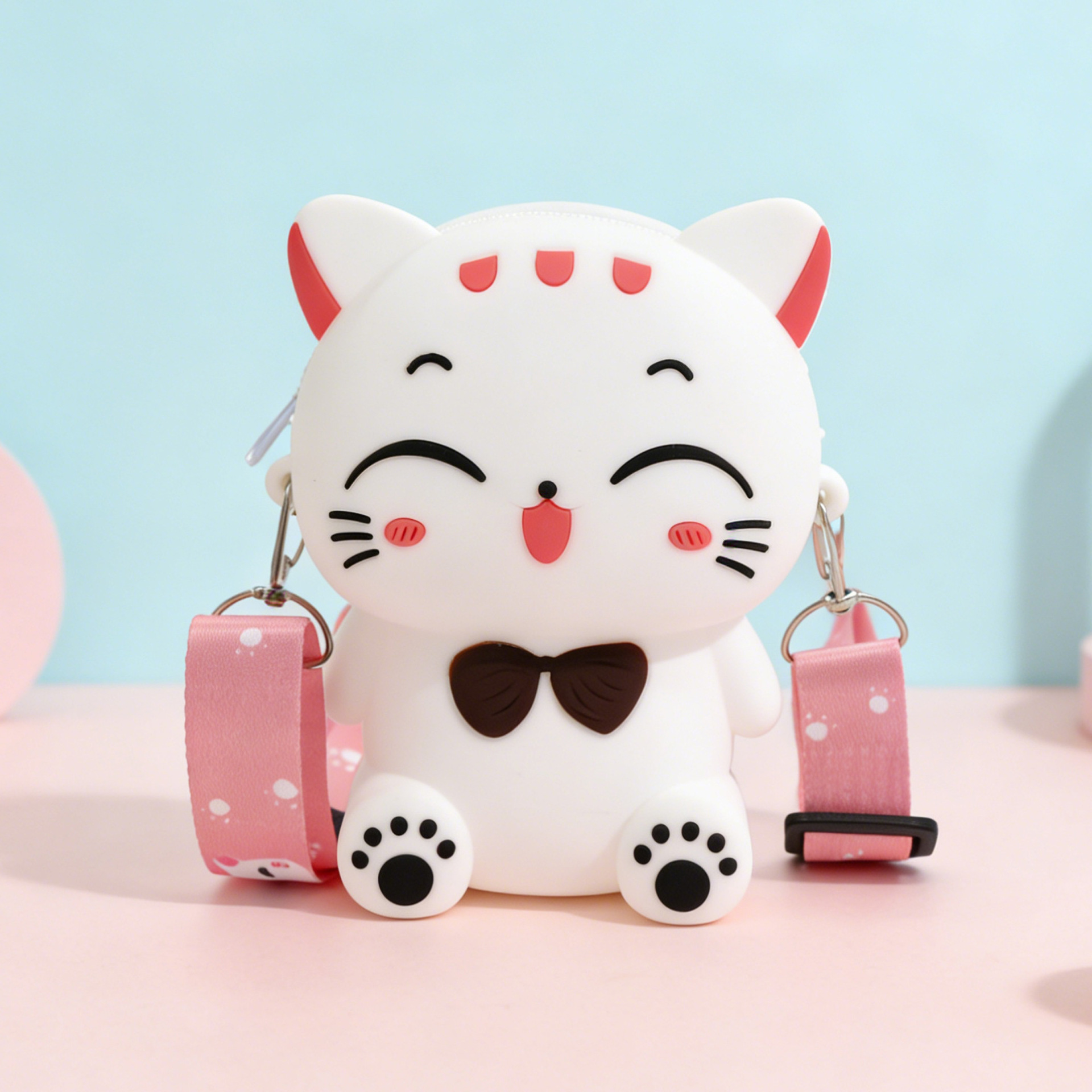 흰색 고양이 숄더백