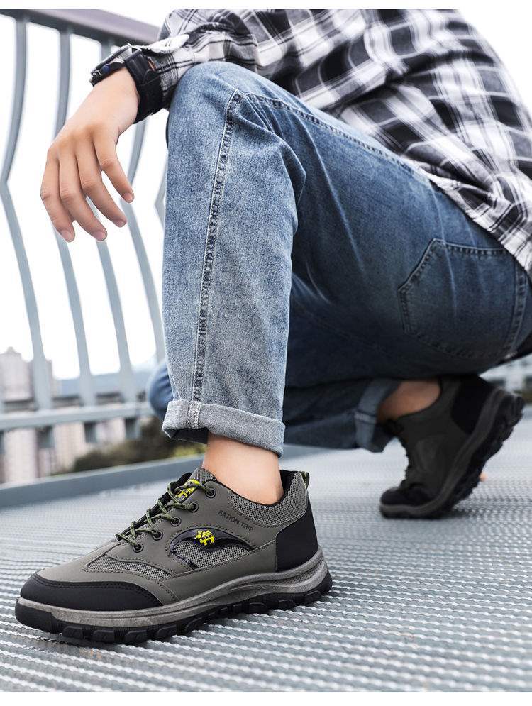 ShoeGlobe Construction Site Outdoor Middle-Aged And Elderly Sports Shoes Mountaineering Men's Wear-Resistant Waterproof Anti-Slip_voghion.com