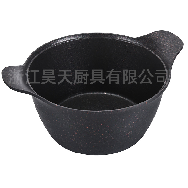 Juego de ollas de aluminio al por mayor transfronterizo, olla antiadherente de piedra médica, olla de sopa doméstica de diez piezas, olla de cocción al por mayor