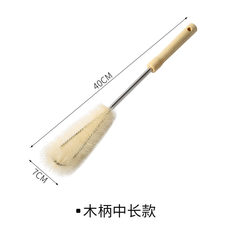 Cepillo de rotura de paredes Cepillo de limpieza de taza de agua Exprimidor de mango largo Cepillo especial de limpieza de leche de soja Cepillo de limpieza de taza de mango de madera