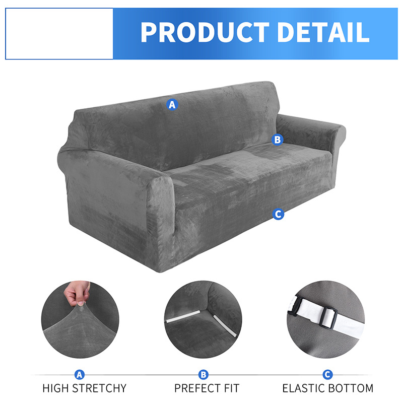 Amazon transfronterizo general engrosado sofá de lana de zorro plateada elástico todo incluido sofá cubierta de cojín de cubierta de sofá super suave cubierta de sofá