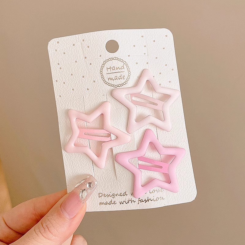 Rosa Linda estrella horquilla lado femenino clip de pelo amor de los niños BB clip de pelo roto horquilla bebé tocado