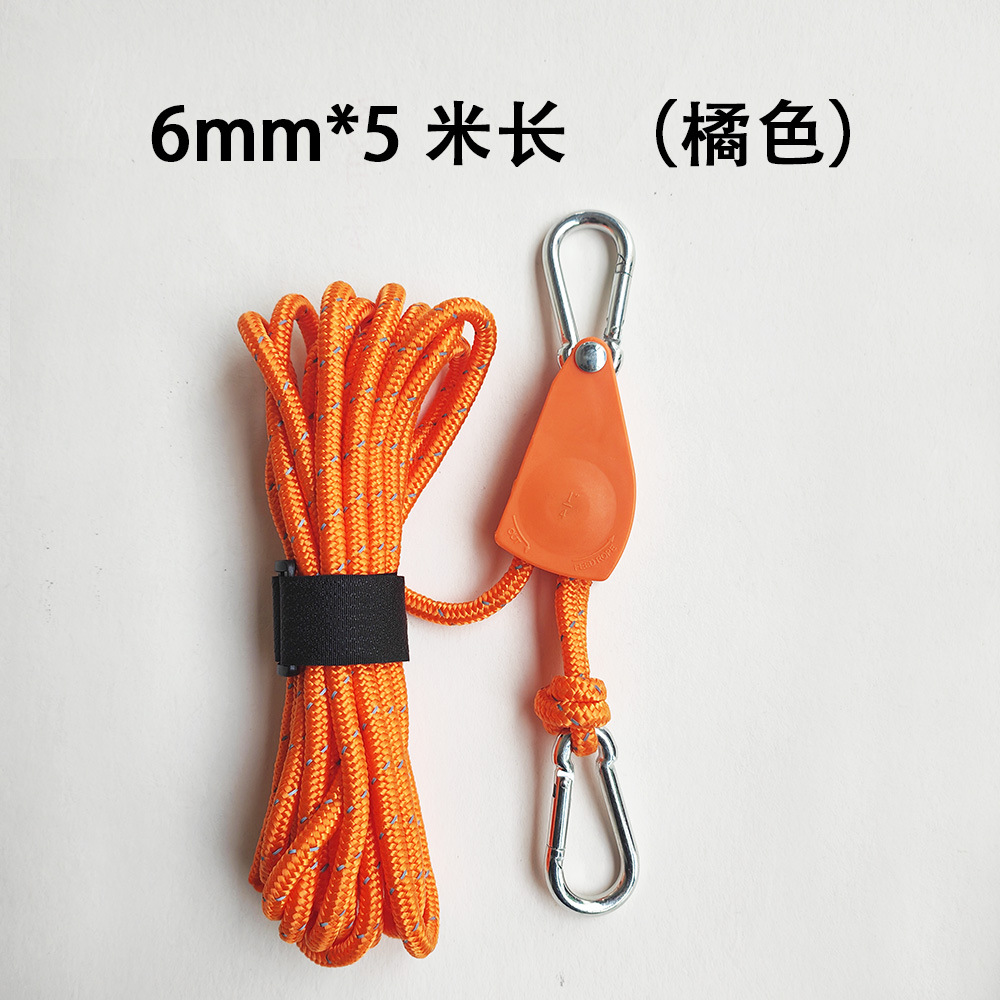 Suministros al aire libre equipo dosel cuerda de viento polea de cordón regulador tienda fija negrita cuerda de viento reflectante cuerda de elevación