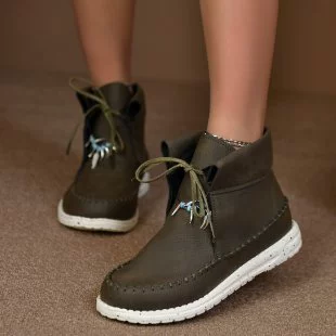 Внешняя торговля Модные женские сапоги в стиле ретро 2023 осень-зима Новые плоские короткие сапоги больших размеров с рукавами хлопчатобумажная обувь однотонная универсальная женская обувь