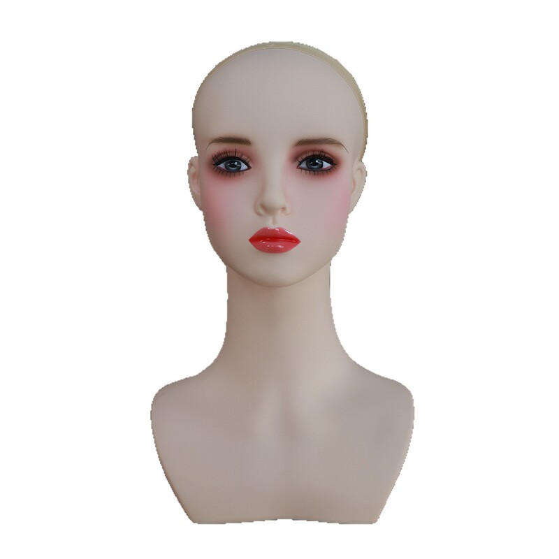 cos ヘッドモデル新しいウィッグヘッドモデル高品質 PVC 素材ダブルショルダー女性モデルヘッド写真ライブブロードキャストダミーヘッドモデル|undefined