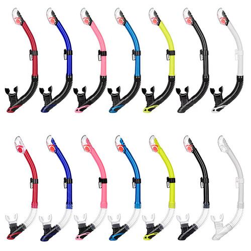 A full dry breathing tube for adults, with a snap-on water-tight valve, wave-resistant and waterproof, supporting multi-color options for overseas.