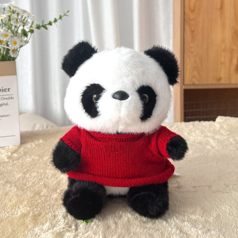 Muñeca panda muñeca muñeca de peluche muñeca de ropa muñeca Sichuan regalo de cumpleaños impresa logotipo