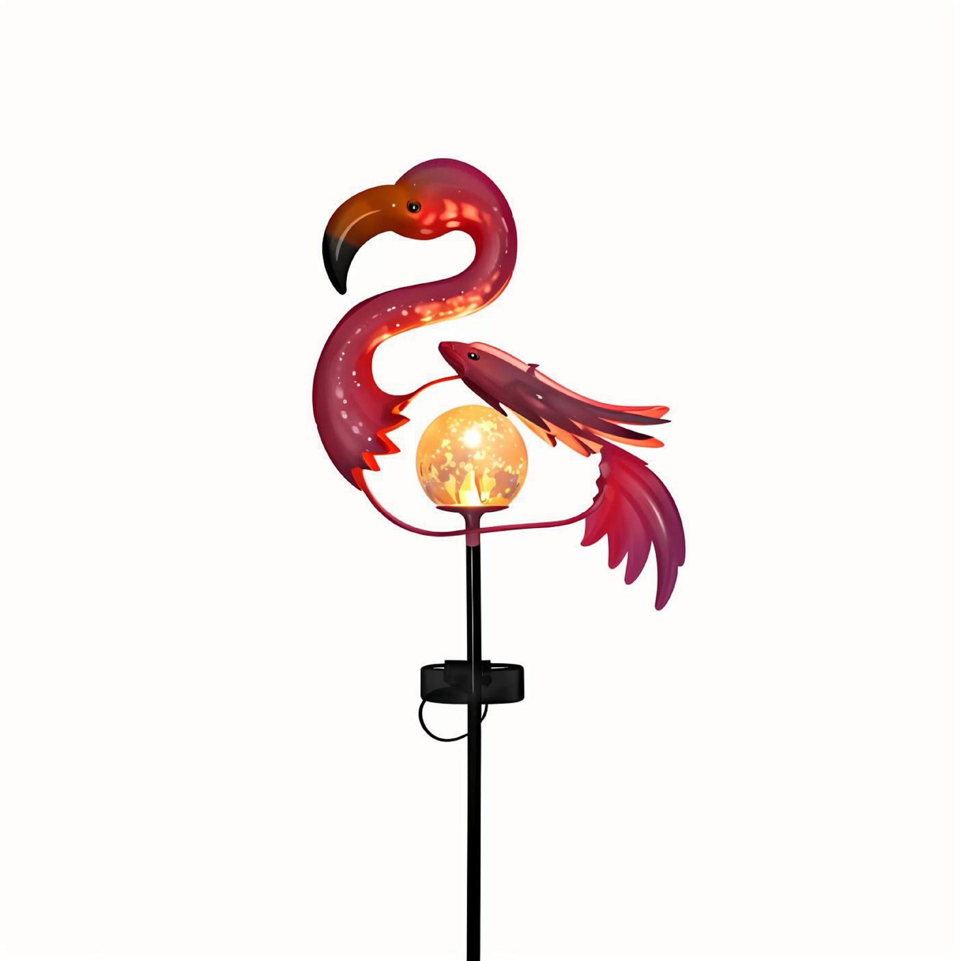 유리 공 플라밍고 따뜻한 흰색