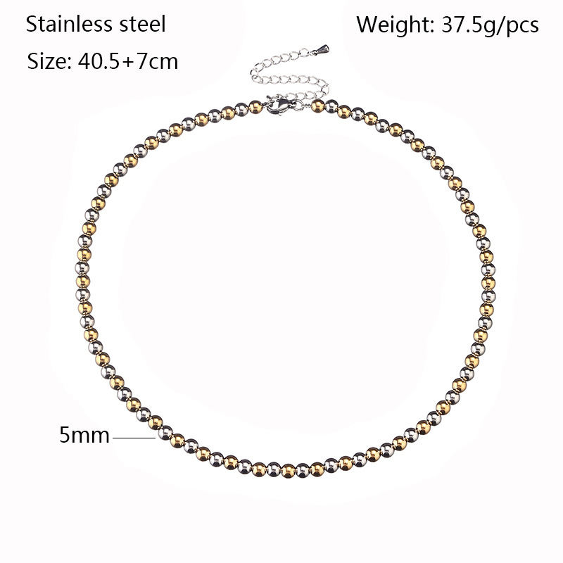 Modern Style Round Stainless Steel Necklace display picture 8