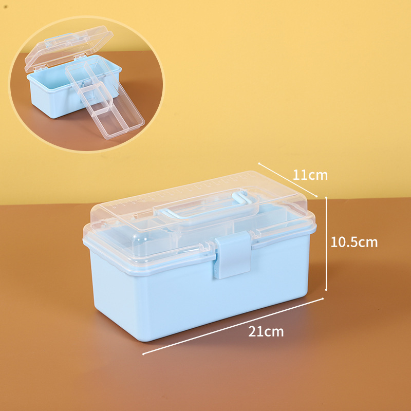 マルチ仕様多層ツールボックスマニキュアボックスアート雑貨プラスチック収納ボックス三層ポータブル収納ボックス折りたたみ式|undefined