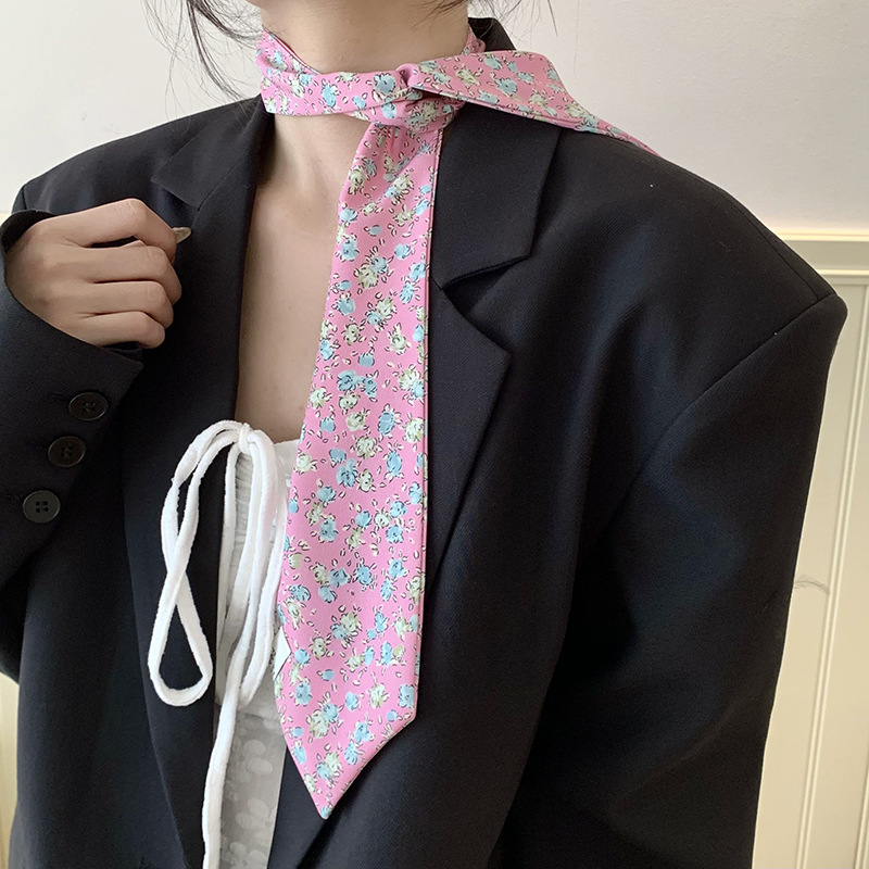 Bufanda de seda para mujer a juego, camisa, cuello, corbata, nuevo estilo, estampado de leopardo, bufanda de seda larga, bolsa de atar, cinta, cinta para el cabello, cinta serpentina