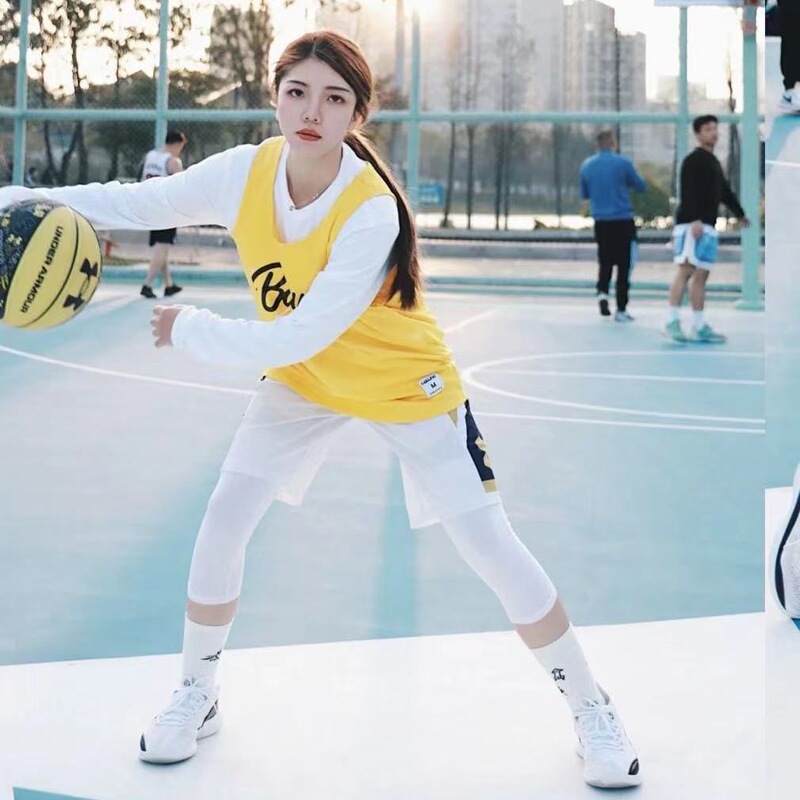 Yoga Basketball Cropped Leggings Tight Shorts Women's Sports Running Fitness Compression Training Pants High Elasticity and Quick Drying