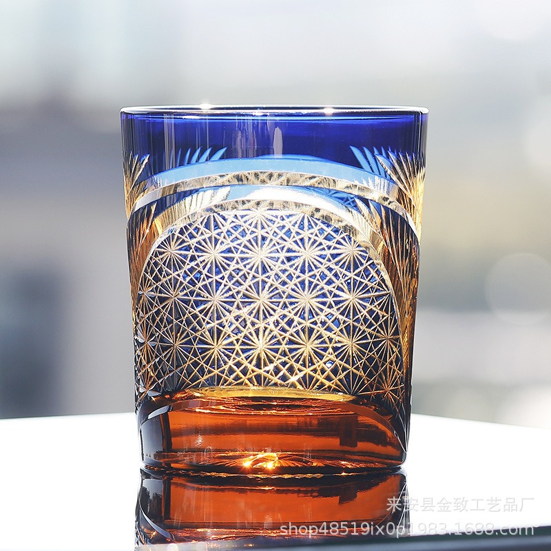 Vaso de whisky de cristal estilo japonés Edo Kiriko, vaso de licor, regalo de lujo, vaso de cristal, fuente de suministro para transmisiones en vivo image 4