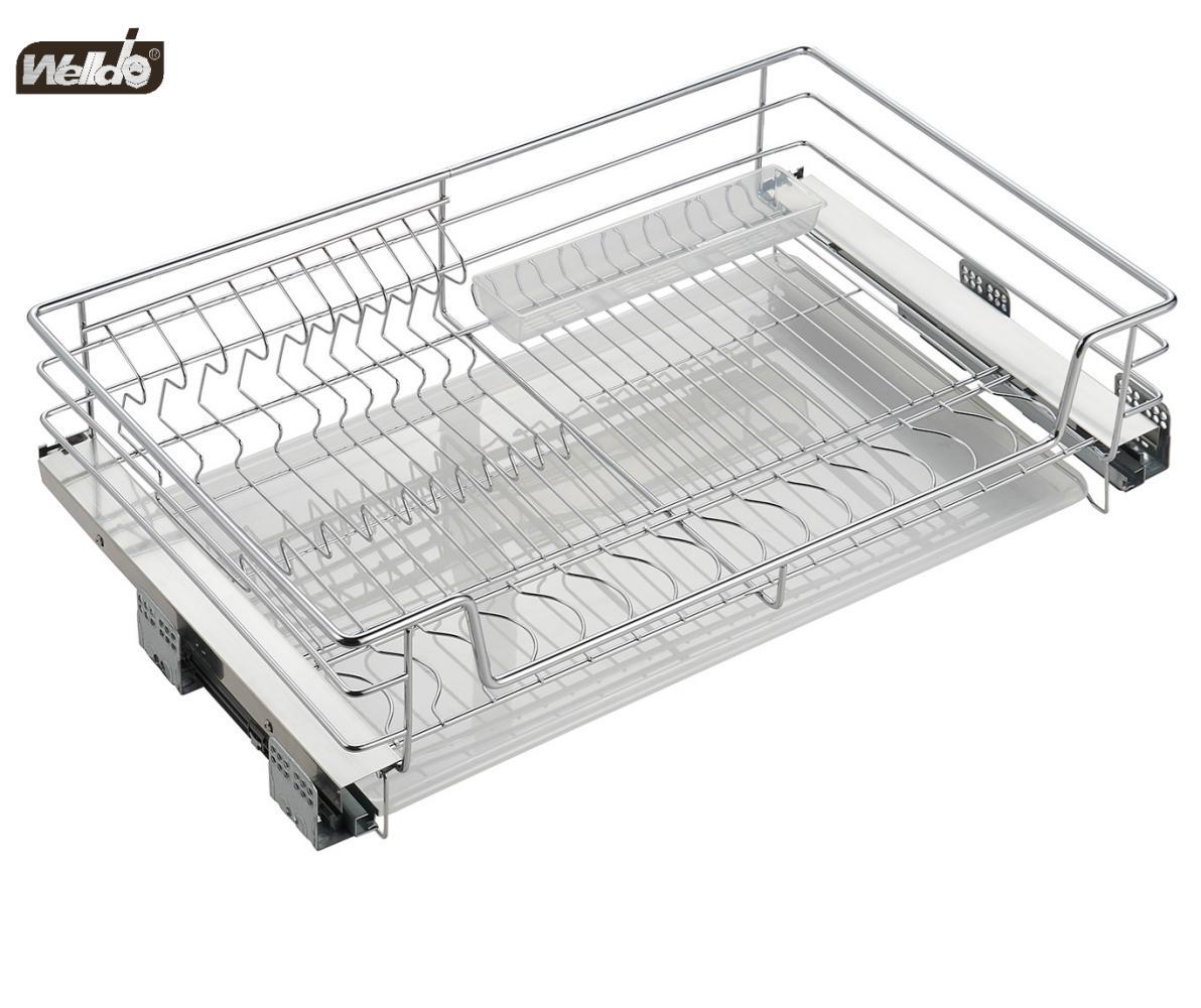Welldo纬东 厨房地柜碗碟拉篮橱柜抽屉式碗碟拉篮炉台碗碟拉篮