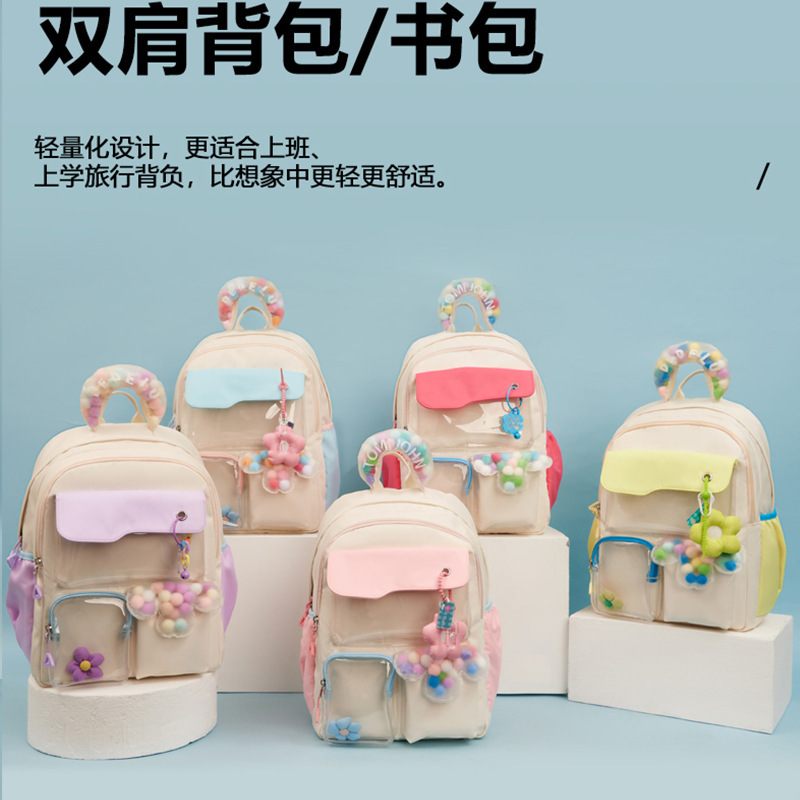 Tobey John's 2025 New Two-Dimensional Pain Bag High School College Girls School Bag Sweet Girl Shoulder Pain Backpack