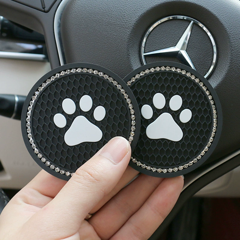 Amazon Car Cute Wang Bear Claw Коврик для чашки с водой Настраиваемые автомобильные аксессуары Хранение дверной паз Коврик для чашки Diamond Cup Mat