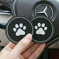 Amazon Car Cute Wang Bear Claw Коврик для чашки с водой Настраиваемые автомобильные аксессуары Хранение дверной паз Коврик для чашки Diamond Cup Mat