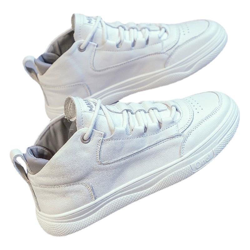 Женские универсальные туфли из натуральной кожи белого цвета, новинка осени 2025, женские туфли на мягкой подошве, удобные повседневные туфли средней высоты.