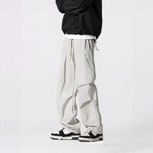 工装裤复古登山休闲裤纯棉宽松休闲百搭情侣款多口袋青少年阔腿裤