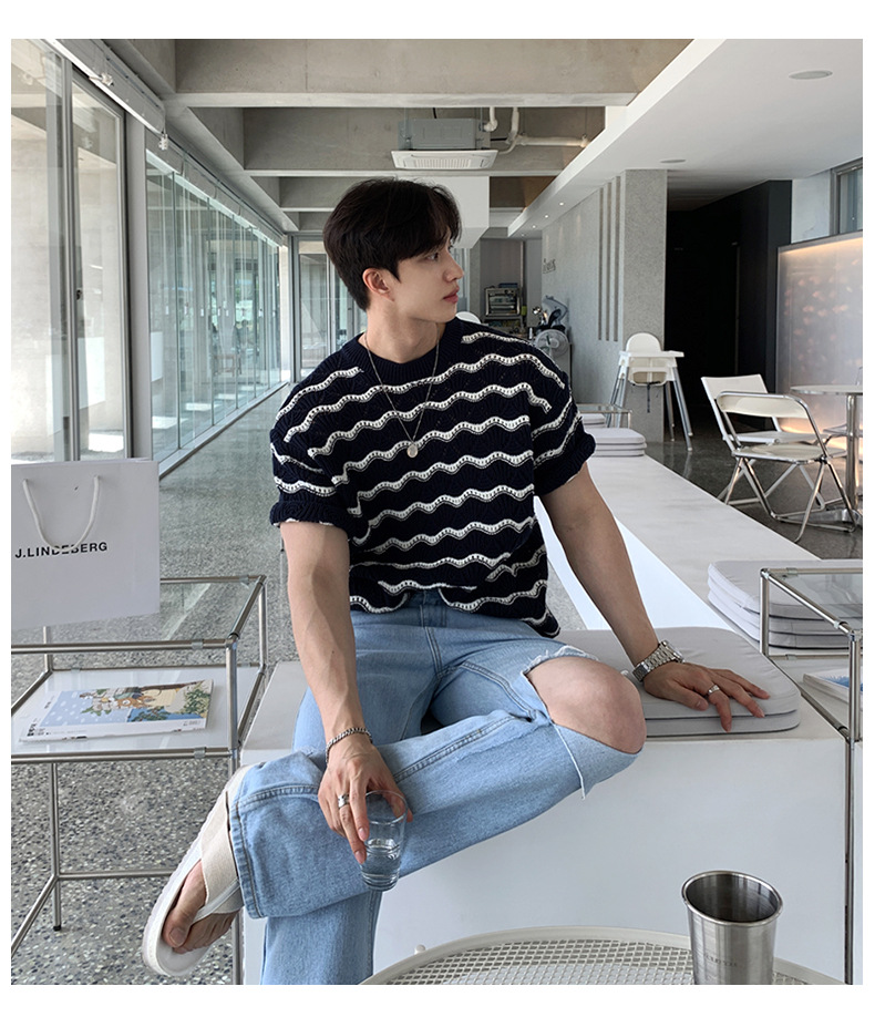 Luxury Striped T-Shirt Image 8