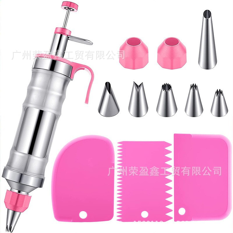Stainless steel decorating gun kitchen tools cake baking decorating spray gun set pastry decorating decorator cream gun