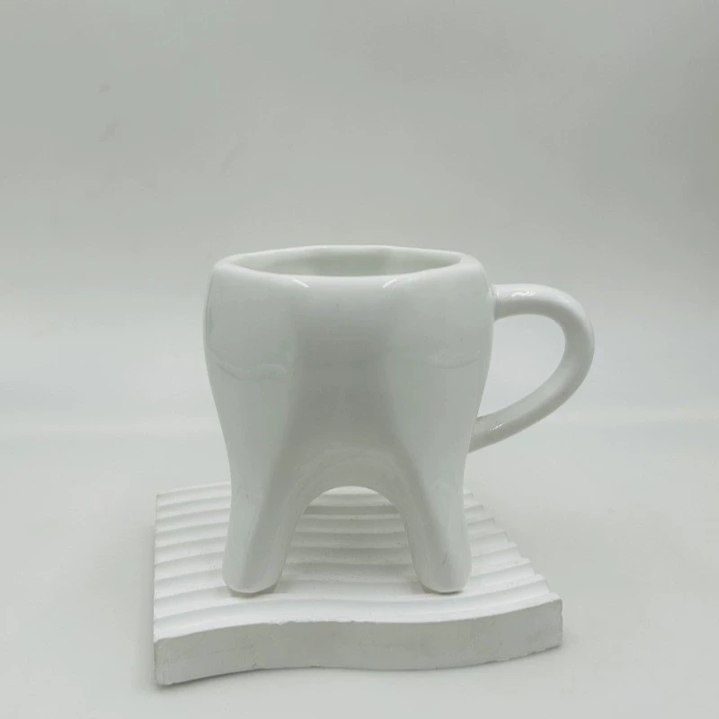 Креативный зубной стакан с высокой ножкой, белая керамическая кружка 11oz, для питья воды и чистки зубов, специальная форма для отеля, практичная для дома и офиса