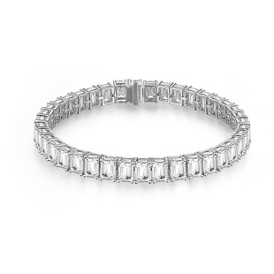 Temperament 18K Gold Bracelet Inlaid with Cultured Diamonds, Emerald-Shaped 0.3 Carat Full Diamond Bracelet, Versatile and Non-Fading